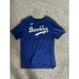 Used Jackie Robinson Brooklyn Dodgers Nike Cooperstown Name T-Shirt Men's Large